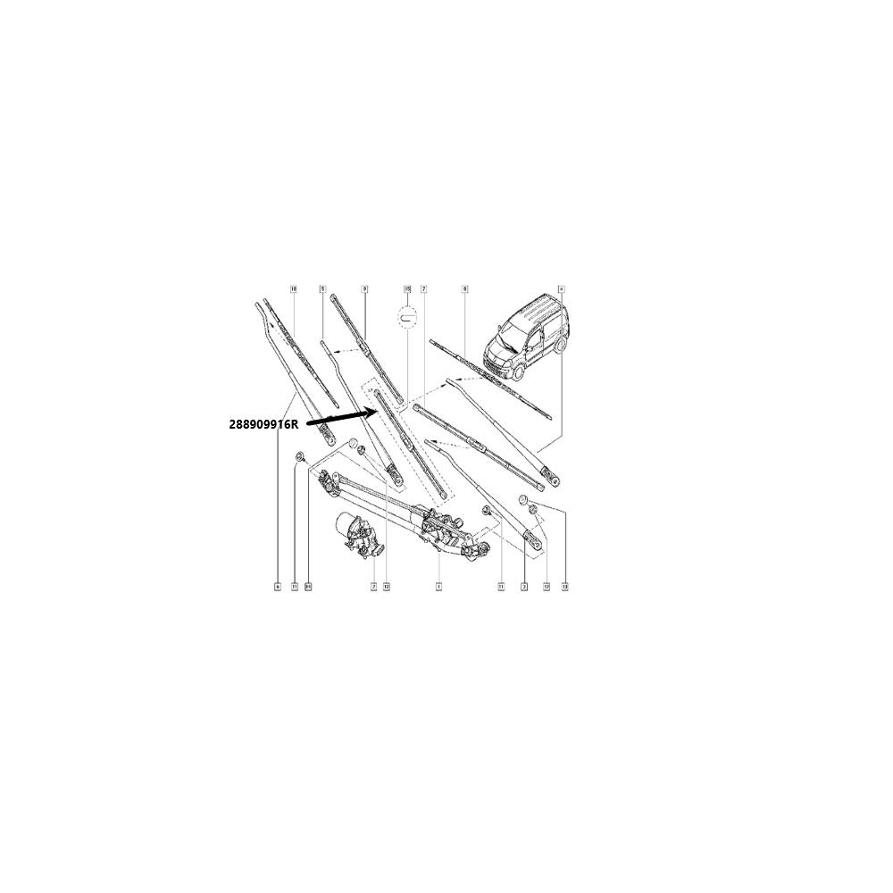 SET STERGATOARE PARBRIZ 550/550 MM Renault 288909916R