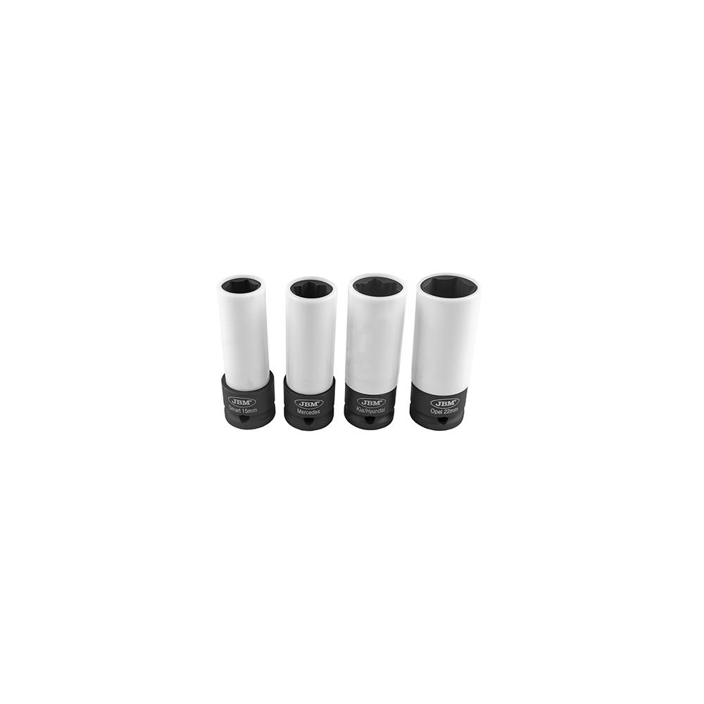 SET 4 TUBULARE DE IMPACT PENTRU JANTE DIN ALIAJ 1/2` Jbm 53587