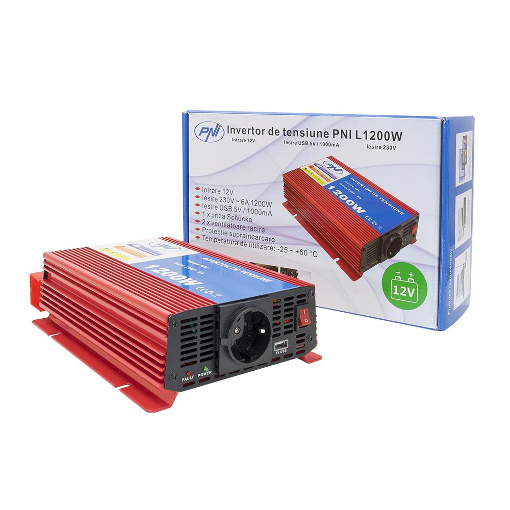 INVERTOR DE TENSIUNE L1200W ALIMENTARE 12V IESIRE 230V Pni PNI-H1200W12