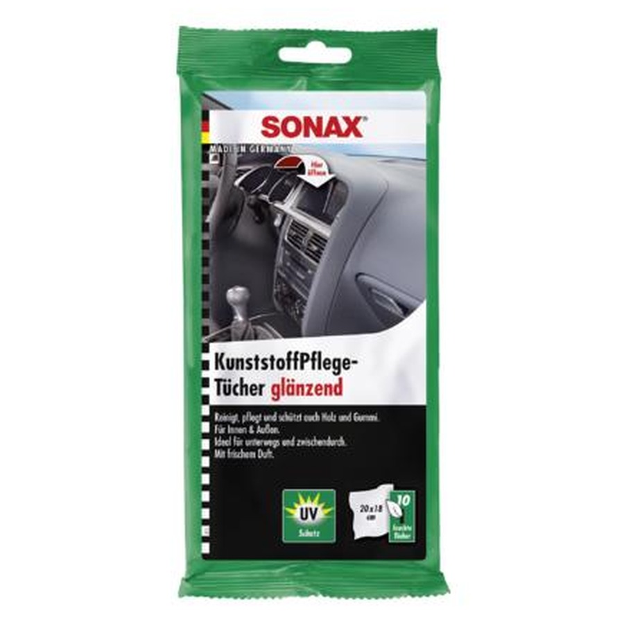 SERVETELE UMEDE AUTO PENTRU SUPRAFETELE DIN PLASTIC, CU EFECT LUCIOS, SET 10 BUC SONAX