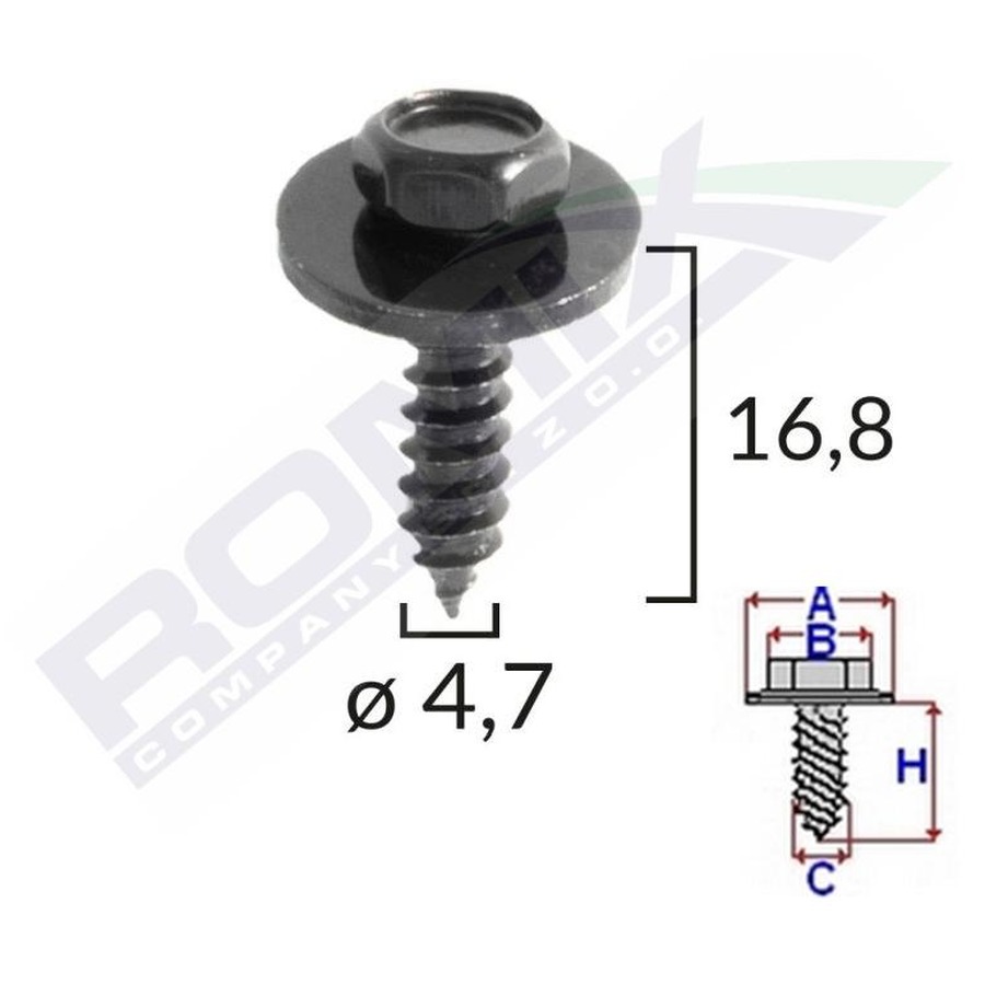 SURUB UNIVERSAL FIXARE NEGRU 4.7X16.8MM SET 10 BUC