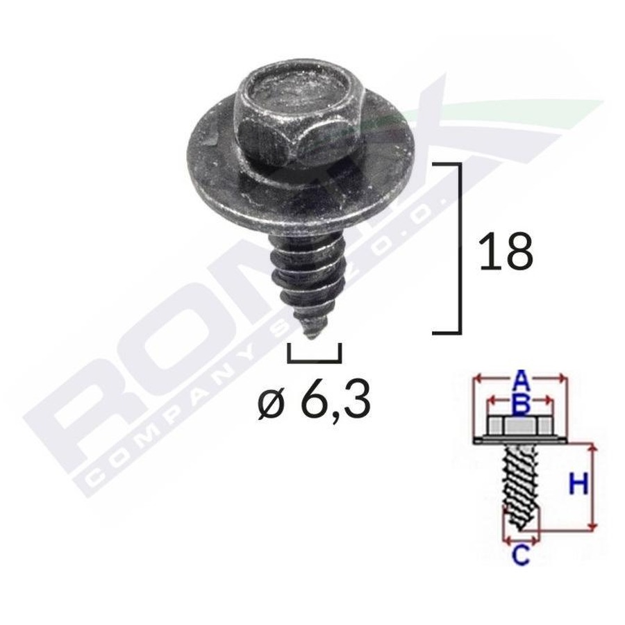 SURUB CU CAP HEXAGONAL CU DIAMETRU 6.2 MM SET 10 BUC