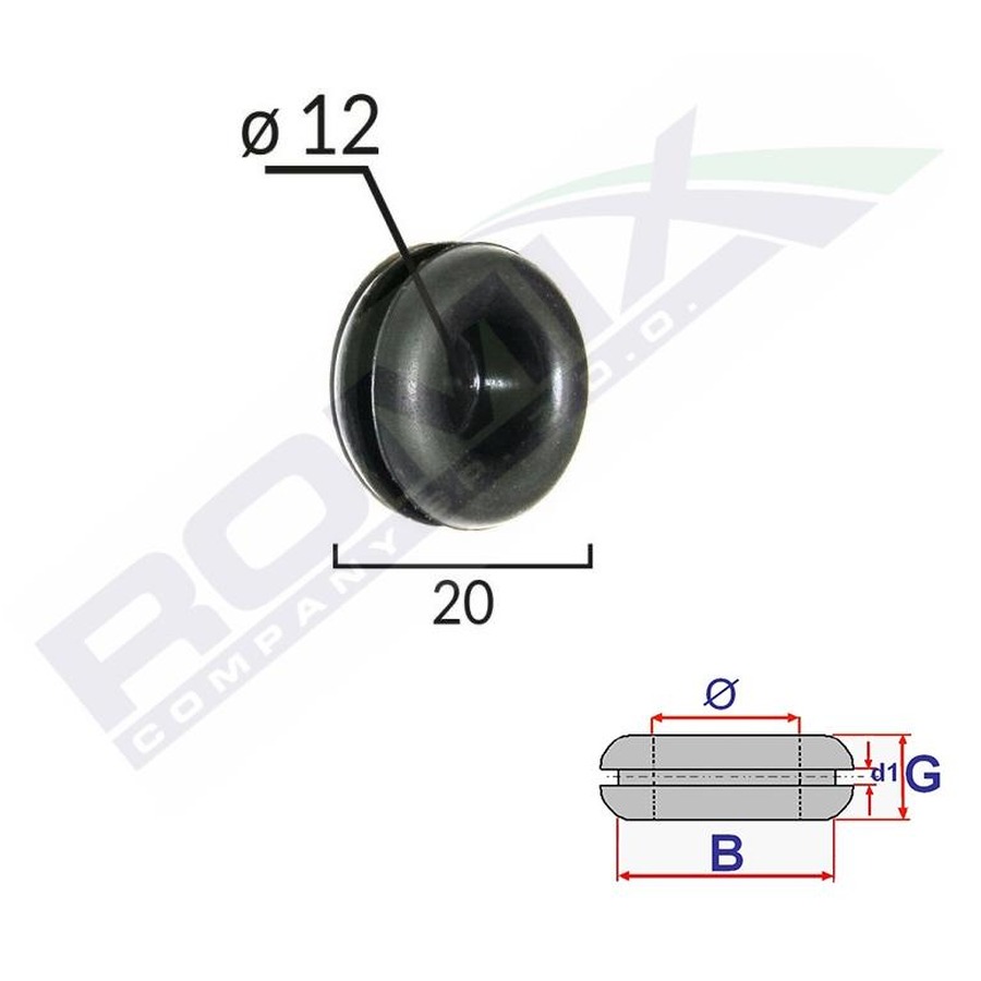 CAPAC CAUCIUC INCHIS UNIVERSAL DIAMETRU 12MM SET 5 BUC