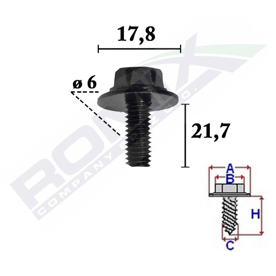 SURUB FIXARE PENTRU MAZDA6X21.7MM SET 10 BUC